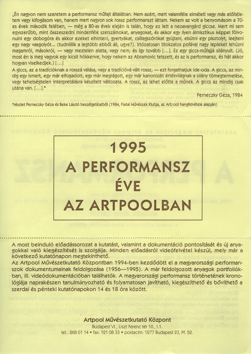 Collection of Artpool Art Research CenterGraphic design: Gy&ouml;rgy Gal&aacute;ntai / Artpool