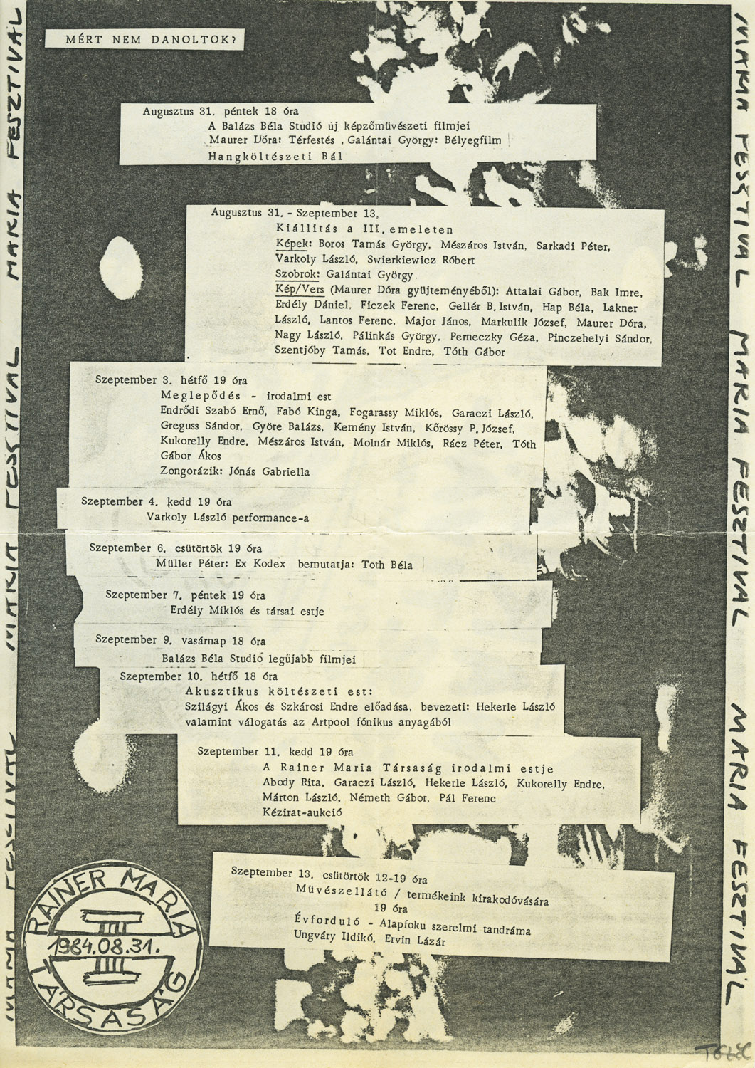 Collection of Artpool Art Research CenterGraphic design: Gy&ouml;rgy Gal&aacute;ntai / Artpool